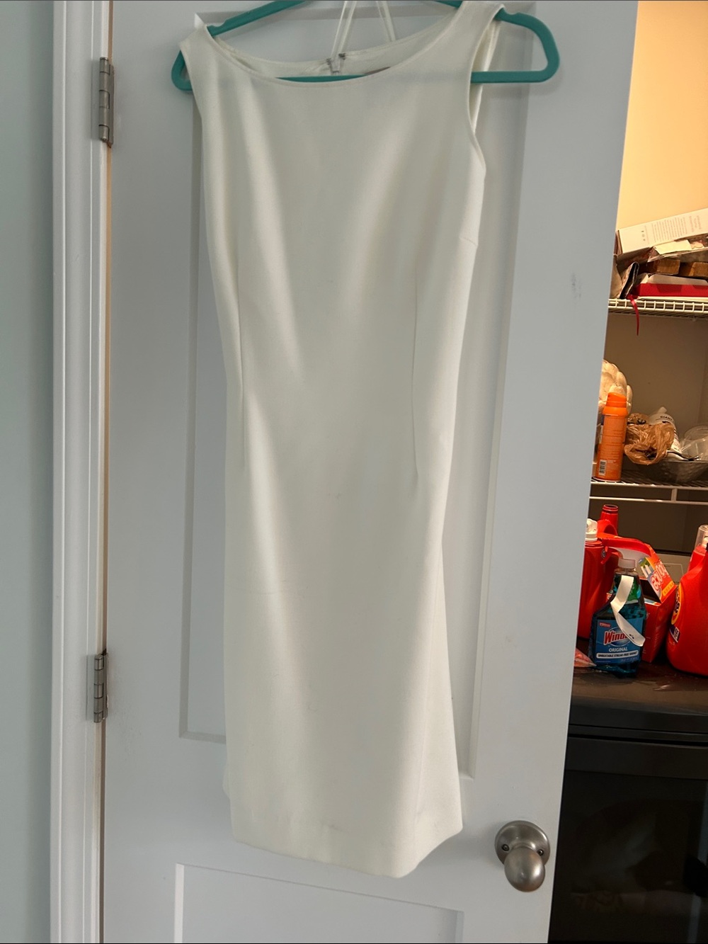 Classic Ivory Sleeveless Sheath Dress
